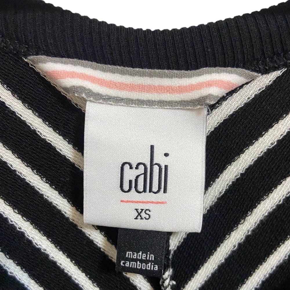 Cabi Black White Striped High‎ Low Sleeveless Knit Dress Coastal Resortwear XS - Picture 4 of 10